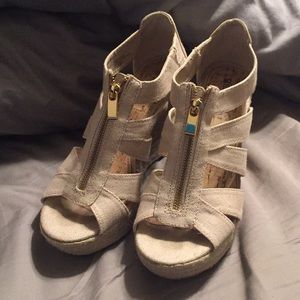 Tan/nude wedge sandals